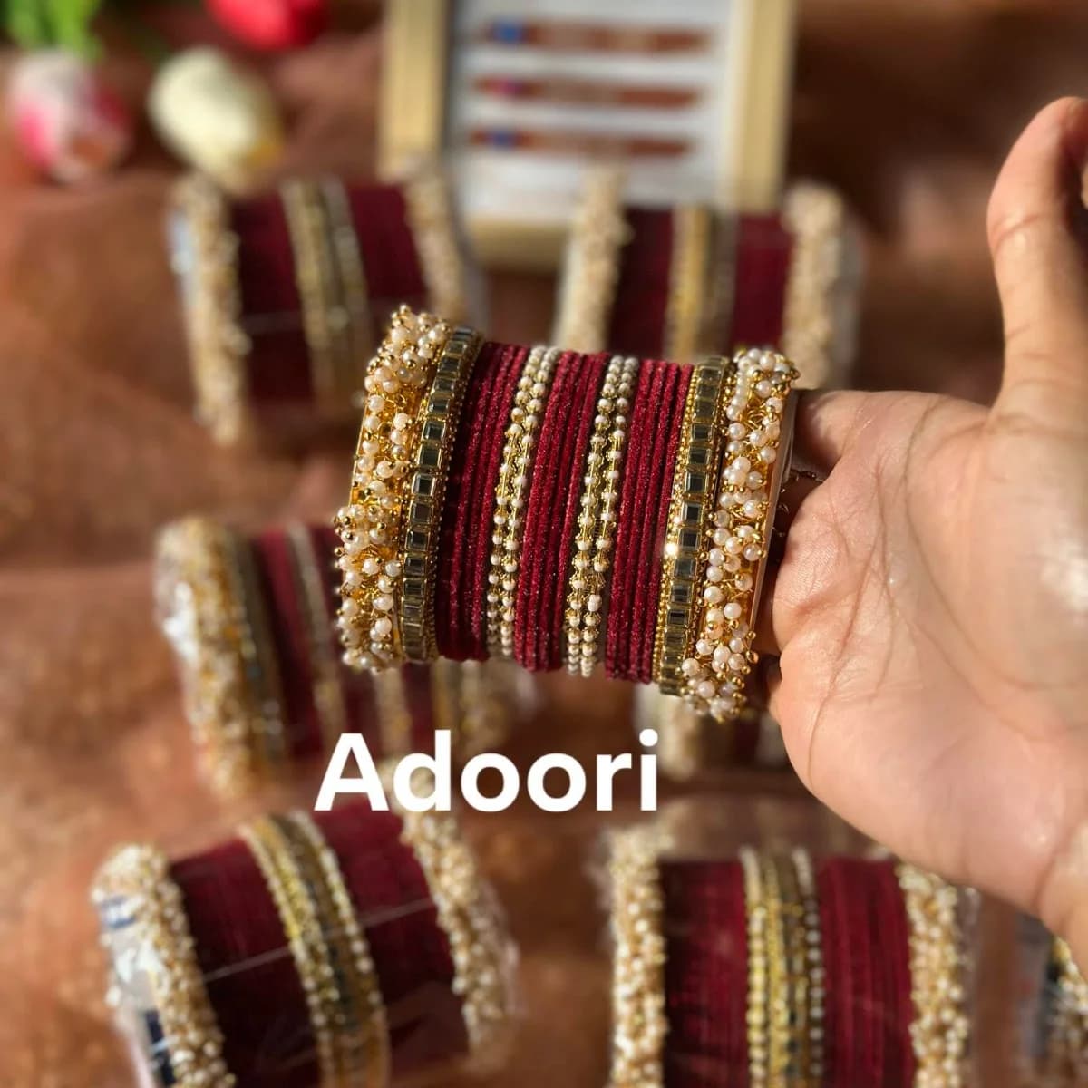 Ruby Red Traditional Bangles — view 2
