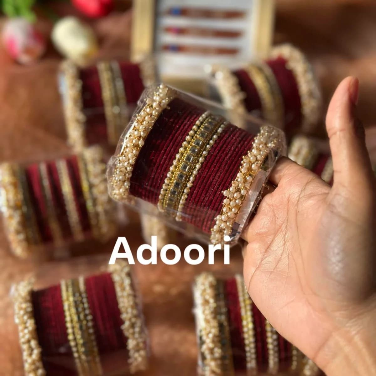 Ruby Red Traditional Bangles — view 3